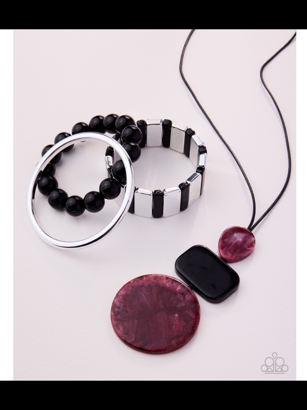 Paparazzi Black and Berry Bead Necklace Set - Paparazzi